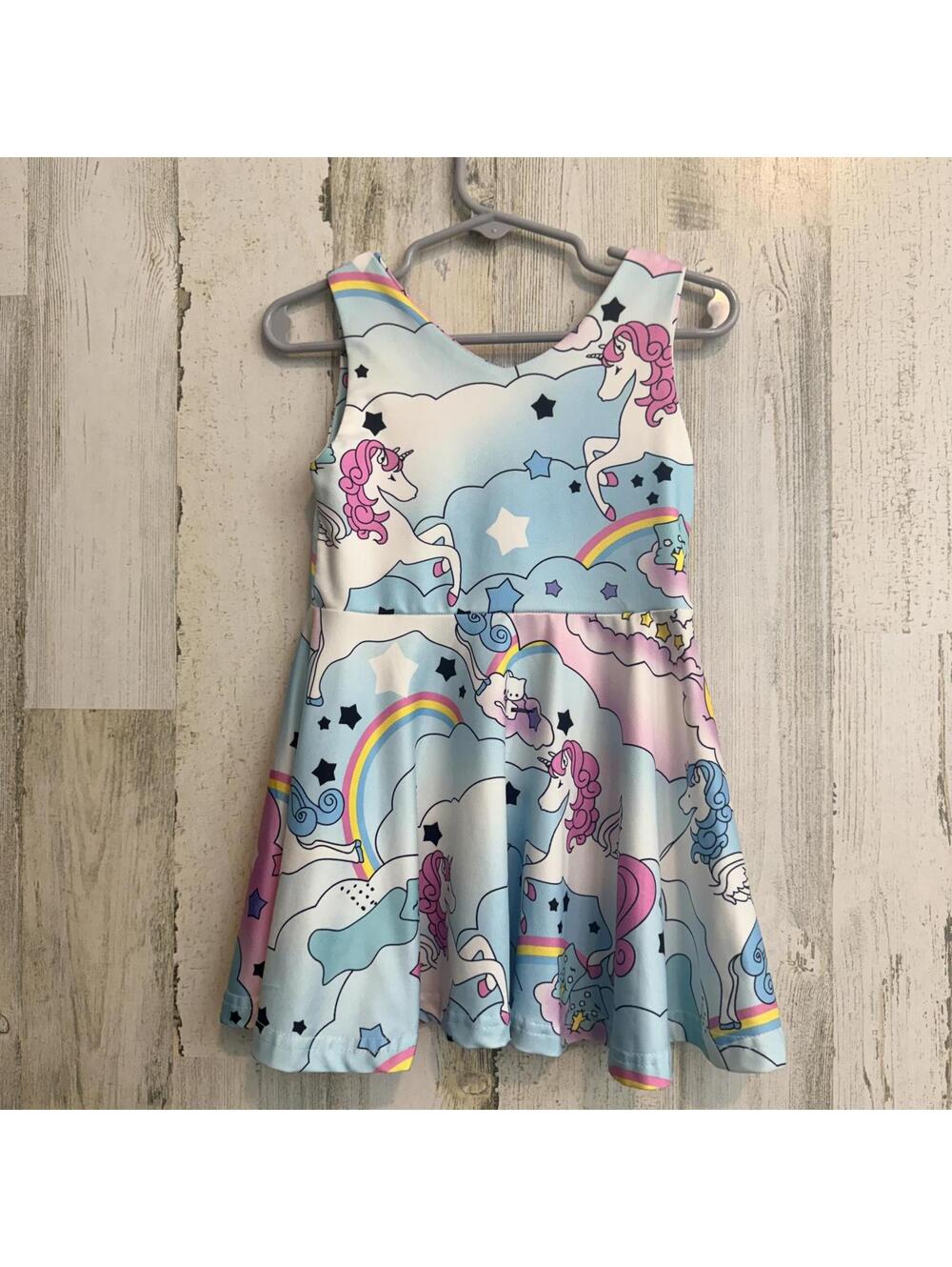 Sayoo Girls 12-18M Size 80 Unicorn Rainbow Skater Dress